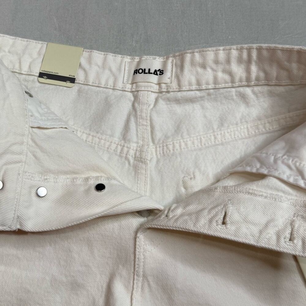 Rolla's Dusters High Rise Slim High Waisted White Denim Button Fly Shorts NWT - Picture 4 of 12